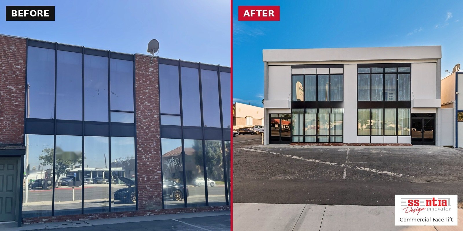 Commercial face-lift before and after